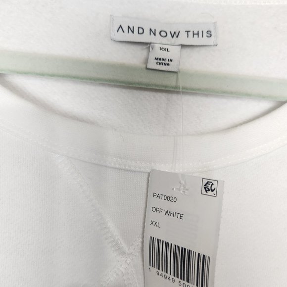 NWT And Now This Men's Size XXL Solid Fleece Off White Sweatshirt Round Neck - Picture 8 of 14